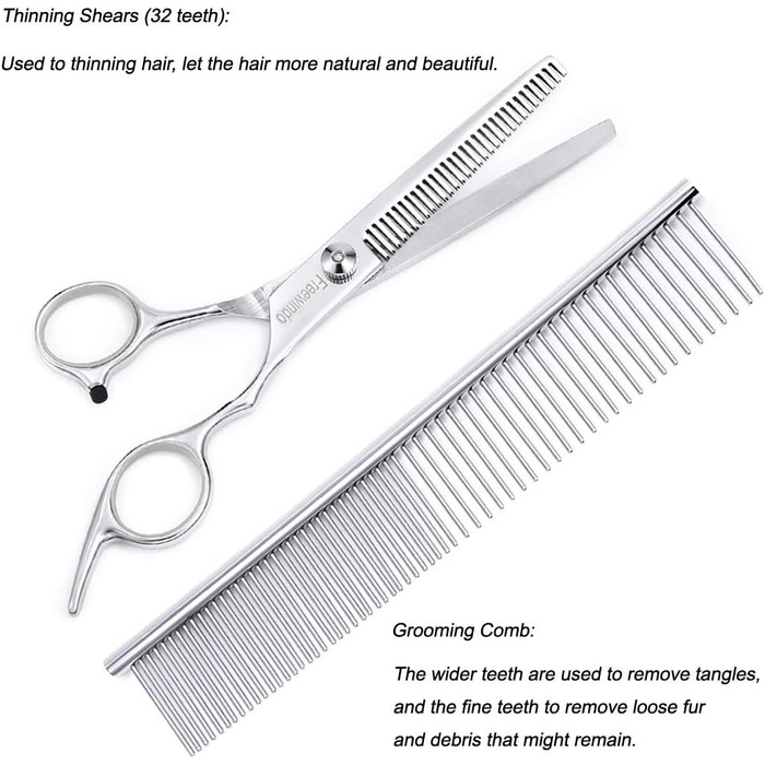 Набір для грумінгу собак та котів: професійна сталева ножиця з безпечною насадкою