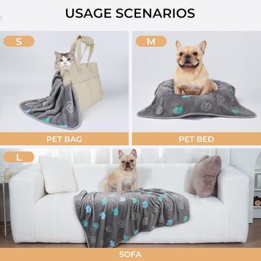 М'яка ковдра для собак та котів Luciphia, 3 шт. у наборі, 104*76 см, флісова, тепла, для дому та подорожей