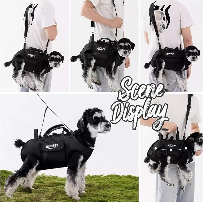 PETCUTE Сумка-переноска для собак 4 в 1, XL, чорна: переноска, рюкзак, гамак, ліжко