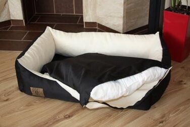 Крісло-ліжко для собак та котів Odol-Plu, 90 x 60 см, водонепроникне, чорно-бежеве