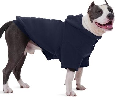 Теплий флісовий худі Nanaki для великих собак з капюшоном та двома отворами для повідка. Підходить для хлопчиків та дівчаток, зручний для собак Бігль. М'який, еластичний, синій, XL (Обхват грудей: 68 см)