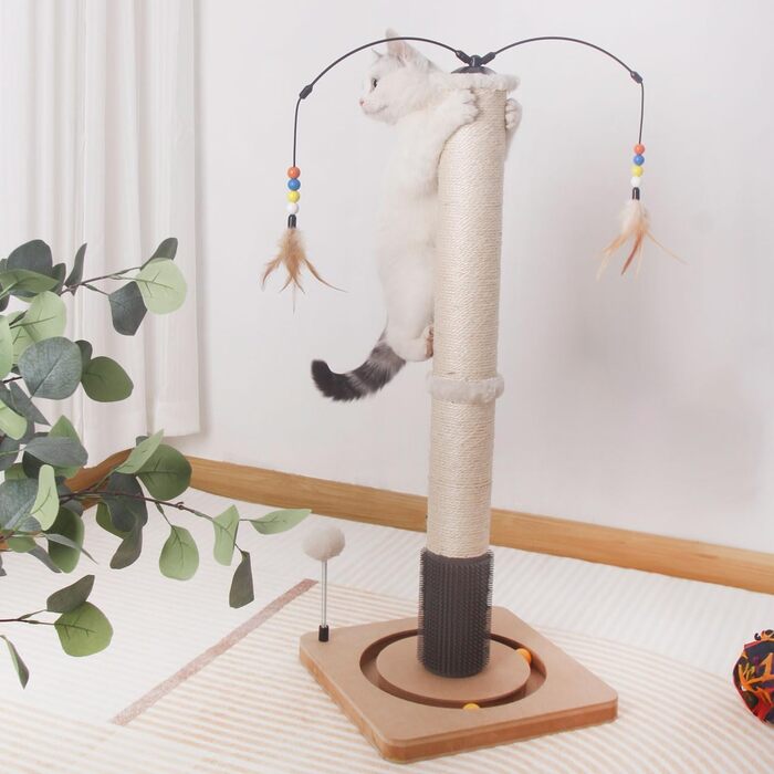 Котячий стовпчик Lilly - інтерактивне котяче іграшкове обладнання для самостійних занять | 78 см | 33 x 33 x 80 см