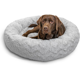 Ліжко для тварин Best Friends by Sheri Calming Donut, штучне хутро, сіре, 91x91 см