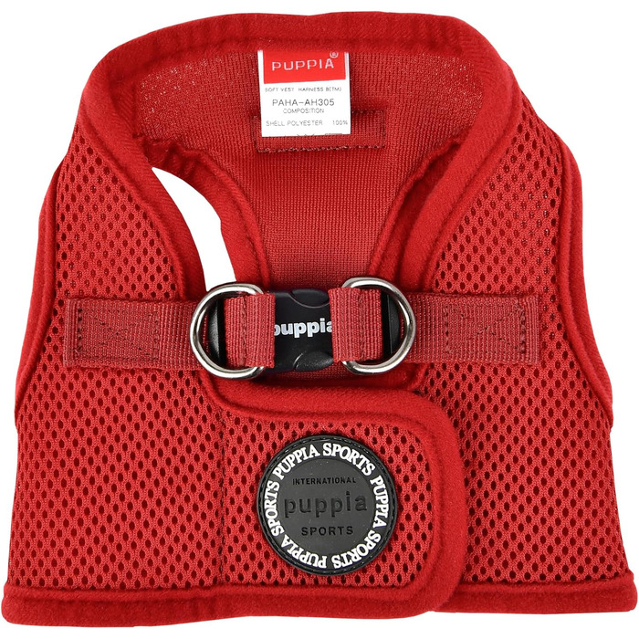 Нагрудник для собак Puppia (XL, бордовий) - м'яка жилетка, підходить для цуценят та собак середніх розмірів. Антирізний нагрудник.