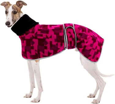 Зимовий флісовий светр для хортів Whippet, теплий, рожевий, зручний, з регульованими ремінцями