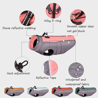 Футушок для собак FUNAT: теплий зимовий жилет, водонепроникна куртка для середніх та великих собак, блакитний