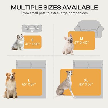 Водонепроникний килимок для собак Luciphia, великих порід, ультрам'який, заспокійливий, з коротким ворсом, флісовий, довговічний та теплий, захист меблів, для дивана, ліжка, ковдра для тварин, машинне прання, сірий - Stone Gray XL (85''x57'')