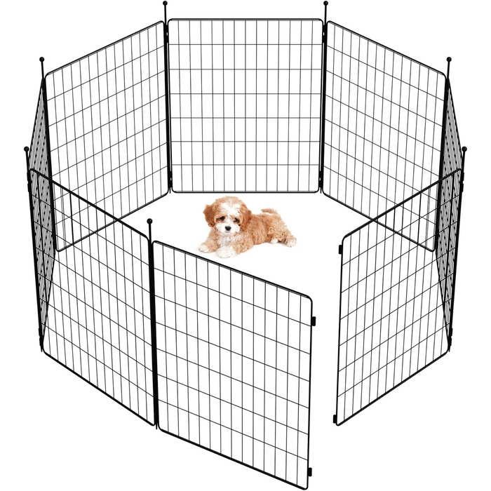 FXW MiniPaws загорожа для собак та цуценят, 8 панелей, 51 см, переносна, для дому, двору, кемпінгу