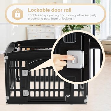 Клітка-манеж для собак, 61 см, 4 панелі, з дверцятами, безпечна та портативна, для цуценят та маленьких собак, біла (пластик)