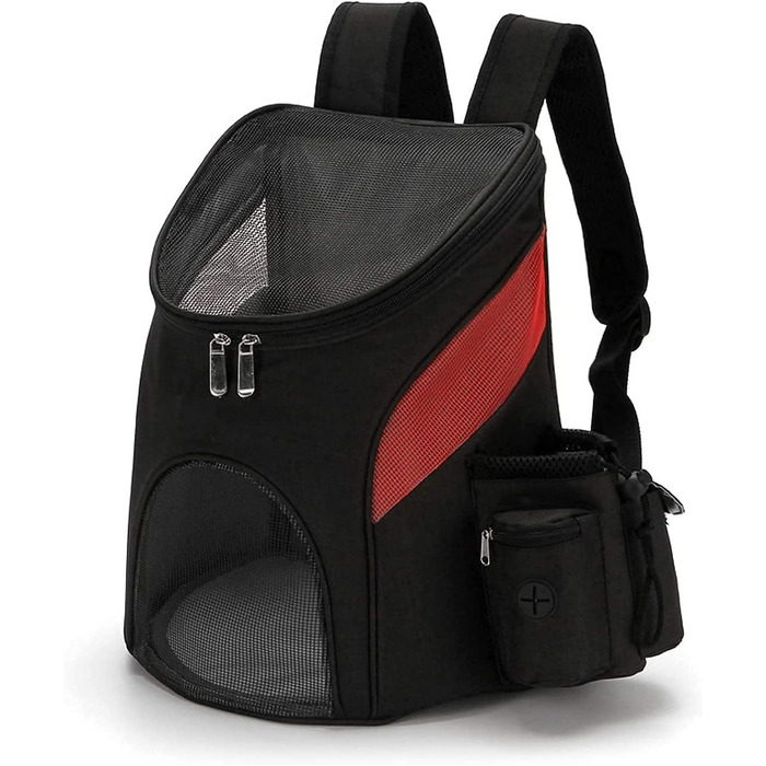 Рюкзак для кота та собаки IFIKK: зручний, дихаючий, з безпечним ремінцем. Чорний, червоний