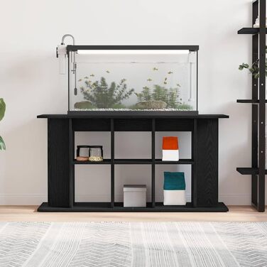 Тумба для акваріума vidaXL 120x40x60 см, ДСП, чорний дуб, міцна акваріумна підставка