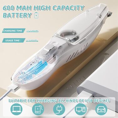 Професійний триммер для собак з пилососом та LED-підсвічуванням, для грумінгу лап, вух, обличчя. Підходить для собак та котів (Блакитний)