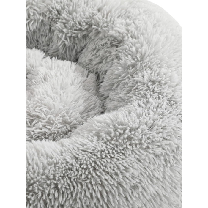 М'яке ліжко для собак та котів у вигляді пончика, плюшеве, 80 см, сірого кольору