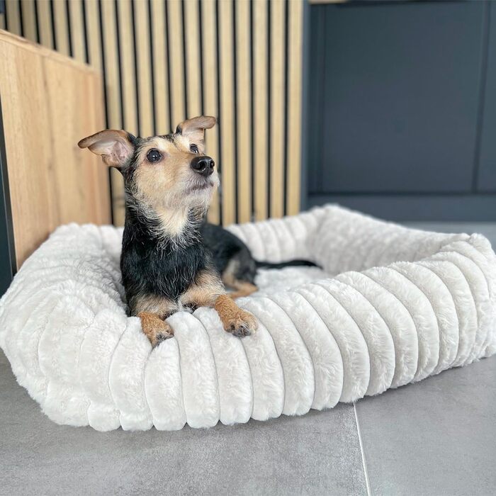 Крісло-ліжко для собак Wallace & Jones Mary - Пісок | M | 71 x 58 x 18 см | М'яке місце для сну, кошик для собак