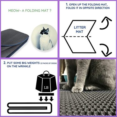 Килимок для котячого туалету KA®, великі коти, водонепроникний, EVA, PVC, двошаровий, для дому, балкону, вітальні