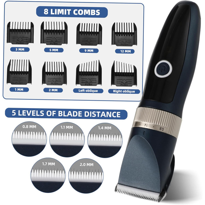 Набір для стрижки собак Supvox: професійний триммер для грумінгу, синього кольору