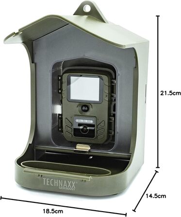 Зовнішня Full HD відеокамера Technaxx TX-165 для спостереження за птахами та тваринами, 100° огляд, уповільнене відео, контейнер для корму 150г