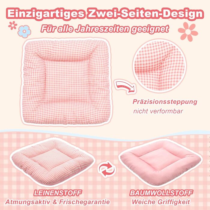 Будка для собак Jiupety, рожева, для дому, 43x43x43 см, складана, для собак 4-9 кг