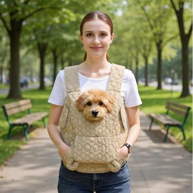 Рюкзак для собак і котів Godpqiui | Дихаючий, м'який, портативний | Для цуценят, малих собак, котів | Outdoor, кемпінг, прогулянки, подорожі (Хакі)