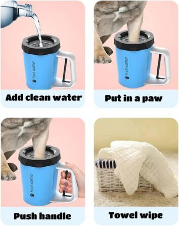 Портативний очищувач лап для собак, силіконовий, рожевий. Очищувач лап для собак 360° з масажем та доглядом за брудними кігтями.