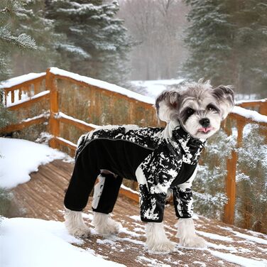 Теплий зимовий костюм для собак (S) - флісова куртка, теплий одяг для собак, теплий зимовий наряд, білий колір