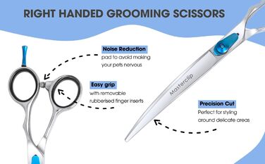 Професійна вигнута ножиця Masterclip Essentials для перукарів (19,1 см), нержавіюча сталь, для правшів