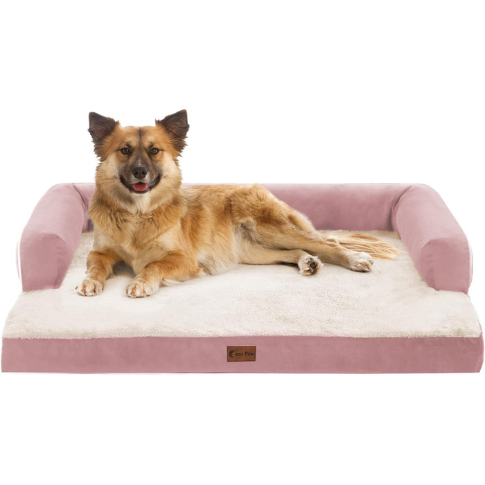 Ортопедичне ліжко для собак великих порід, XL, водовідштовхувальне, з Memory Foam, зручна подушка для шиї, знімний, пральний чохол, антиковзаюча підкладка