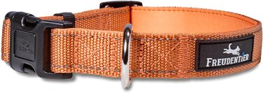 Нашийник для собак Freudentier: м'який, з неопрену, світловідбиваючий, міцний (Sunset Orange, 35-50 см)