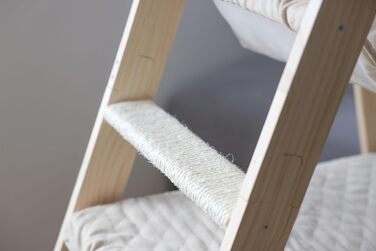 Дерев'яний котячий комплекс Kerbl Pet з драбиною, бежевий, 97x35x34 см, з сизалю та велюру