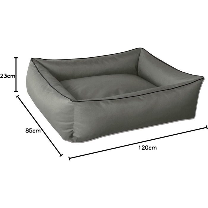 Лежак для собак BedDog MAX XXL, знімний чохол, сірий, для великих порід