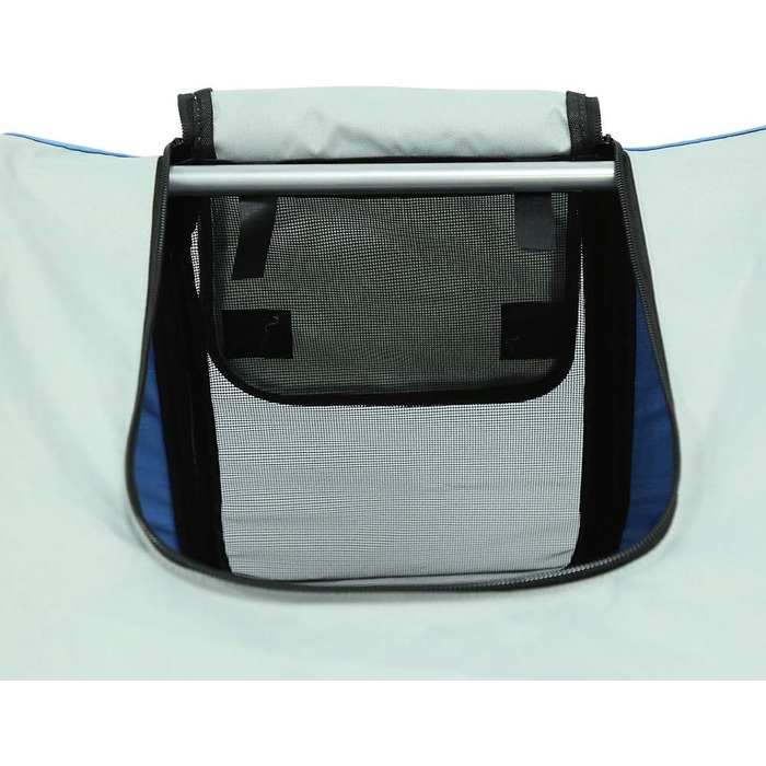 Багатофункціональний велопричіп 2-в-1: для дітей та домашніх тварин. Велосипедний візок-причіп, 2 місця, сірий/блакитний (137x73x90 см)