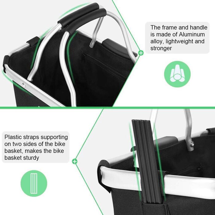Складаний велосипедний кошик на кермо для собак, покупок, пікніків. З адаптером для керма