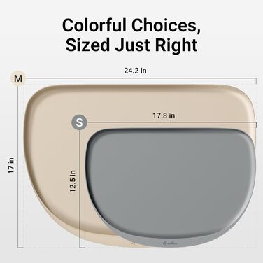 Мат для годування домашніх тварин DownyPaws: неслизький килимок для мисок, вологостійкий, з високим бортиком, 61x43 см (Мигдальний)