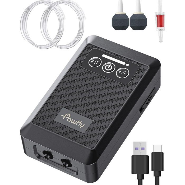 Акумуляторний повітряний насос Pawfly для акваріума, USB-зарядка, тиха аераційна помпа 3Вт для 40-230 л, портативна для риболовлі та аварійного живлення