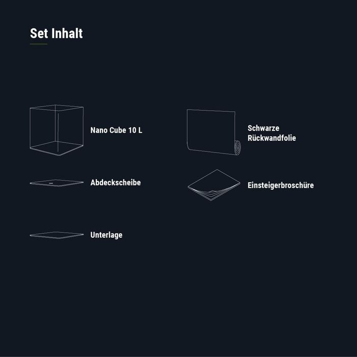 Dennerle Nano Cube 10 л – міні-акваріум для риб та креветок, 20×20×25 см, скляний акваріум преміум-класу