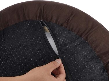 Ліжко для собак та котів Feandrea Donut, діаметр 50 см, коричневе, 50 x 50 x 18 см