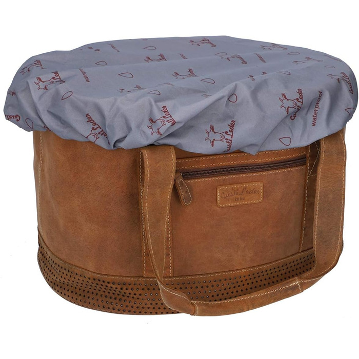 Лідковий кошик Gusti Egan з натуральної шкіри: знімний велосипедний кошик, сумка-мішок, кошик для пікніка, коричневий колір