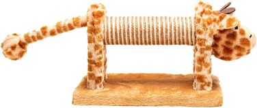 Дряпак для котів з сизалю та плюшу у формі панди, 56 x 18 x 18 см (Оранжевий)