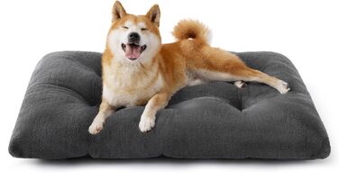 Крісло-підстилка для собак BEDSURE - велике, 89x58x8 см, сіре. Зручна, миється, з неслизьким дном, тепла підстилка для великих собак.