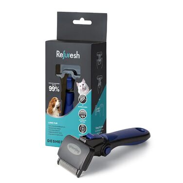 Щітка для видалення шерсті собак - велика та для довгої шерсті. Інструмент для грумінгу собак та котів. Легка щітка для контролю випадіння шерсті. Змінна щітка для догляду за домашніми тваринами (маленька, блакитна)