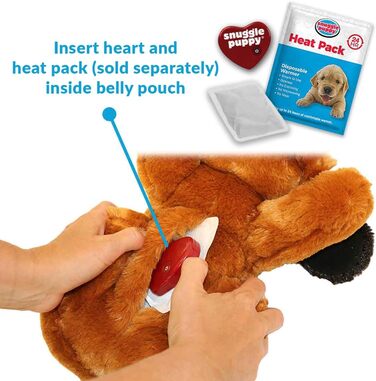 Інтерактивна іграшка для цуценят SmartPetLove Snuggle Puppy Junior із імітацією серцебиття, заспокійлива м'яка іграшка для сну (золота)