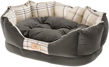 Клітка-лежанка для собак та котів Ferplast Charles, коричнево-чорна, з подушкою, 56 x 42 x 20 см