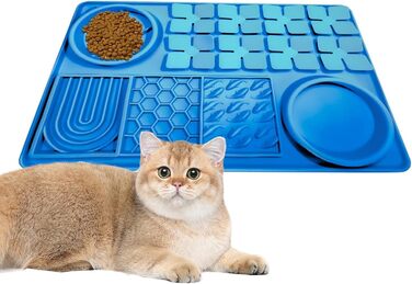Килимок для повільного годування собак, антистрес, блакитний