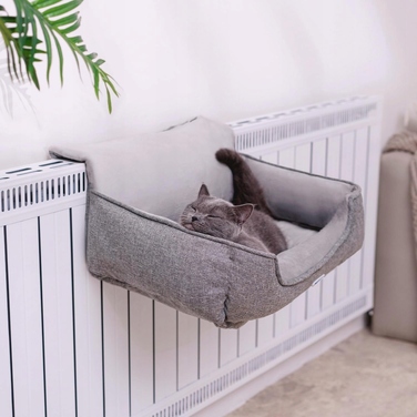 Підвісний лежак-гамак для котів на радіатор Happi N Pets, сірий