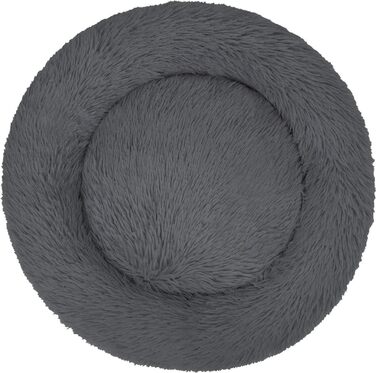 Кругле ліжко для собак Normani - ергономічне, з високим бортиком, 80 см x 80 см x 24 см, колір антрацит