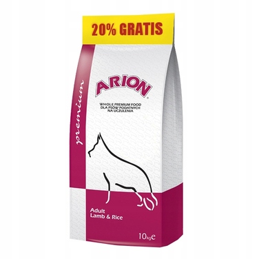 Сухий корм для собак Arion Premium Adult Ягня з рисом 10 кг + 2 кг
