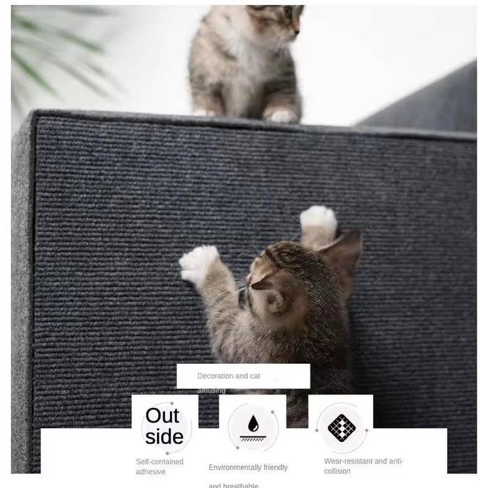 Килимок для котів з ефектом захисту меблів, сірий, для дряпання та лазіння