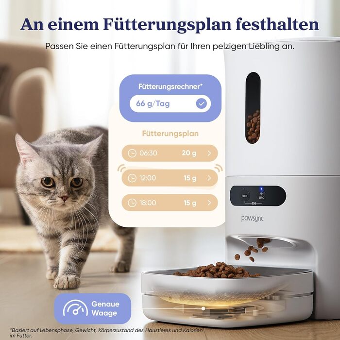 Розумний автомат для корму Pawsync, 3 шт., з індикатором кольору, додаток, тримає корм сухим і свіжим до 3 місяців