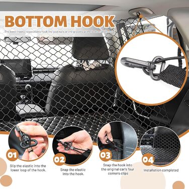 Бар'єр для собак у машину, сітка для собак, 130 x 89 см. Підходить для SUV