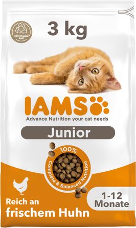 Сухий корм для кошенят IAMS з рибою та куркою для віку від 1 до 12 місяців, 3 кг